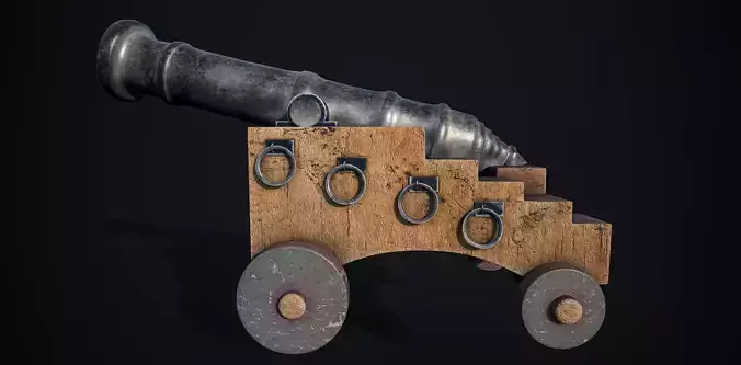 Old Cannon 3D Model Game Ready PBR