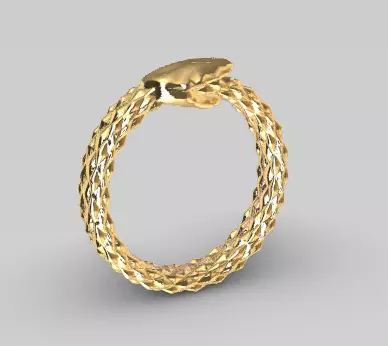 Snake Ring 3D print model_0
