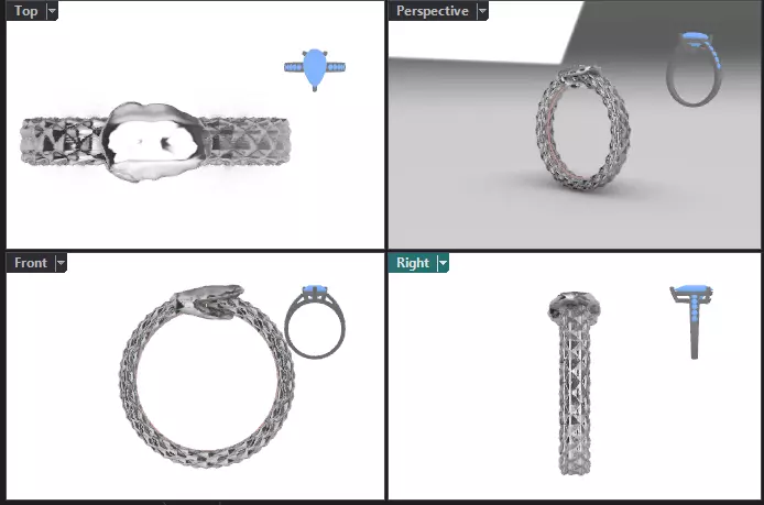 Snake Ring 3D print model_2