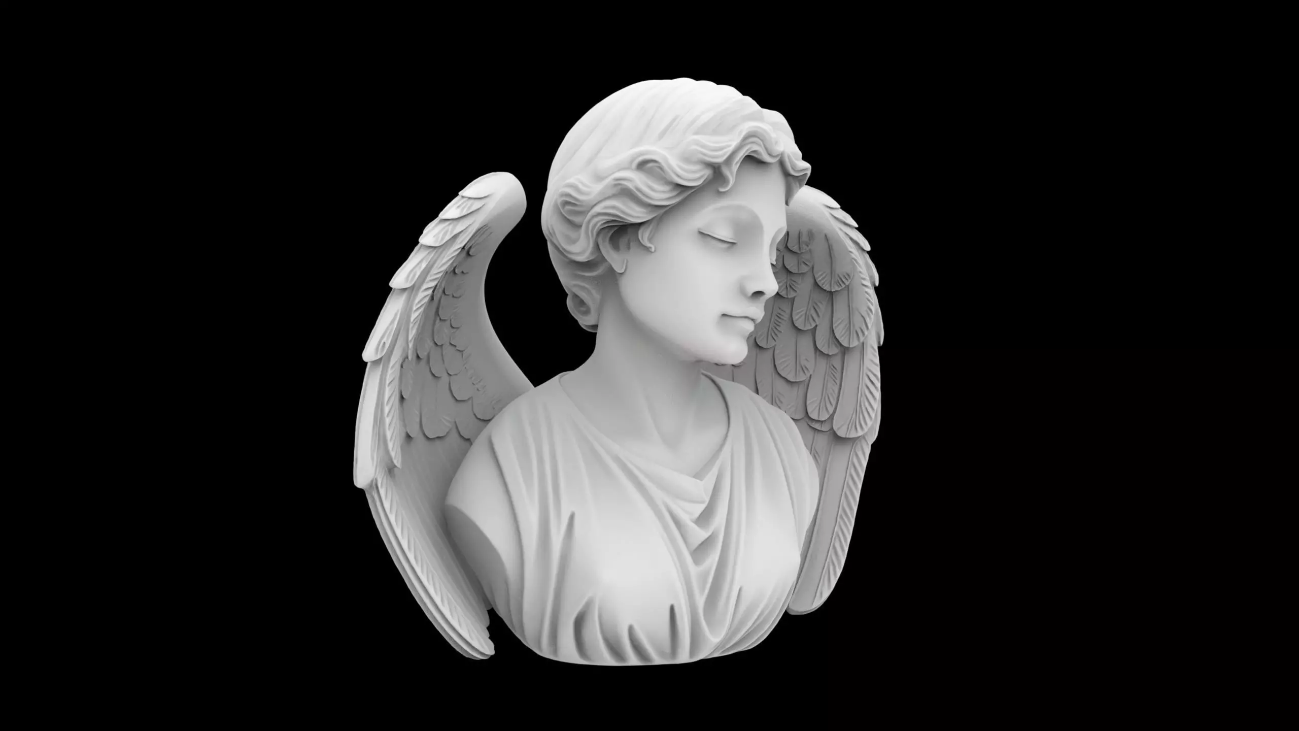 Guardian Angel Bust 3D Print Model 3D print model