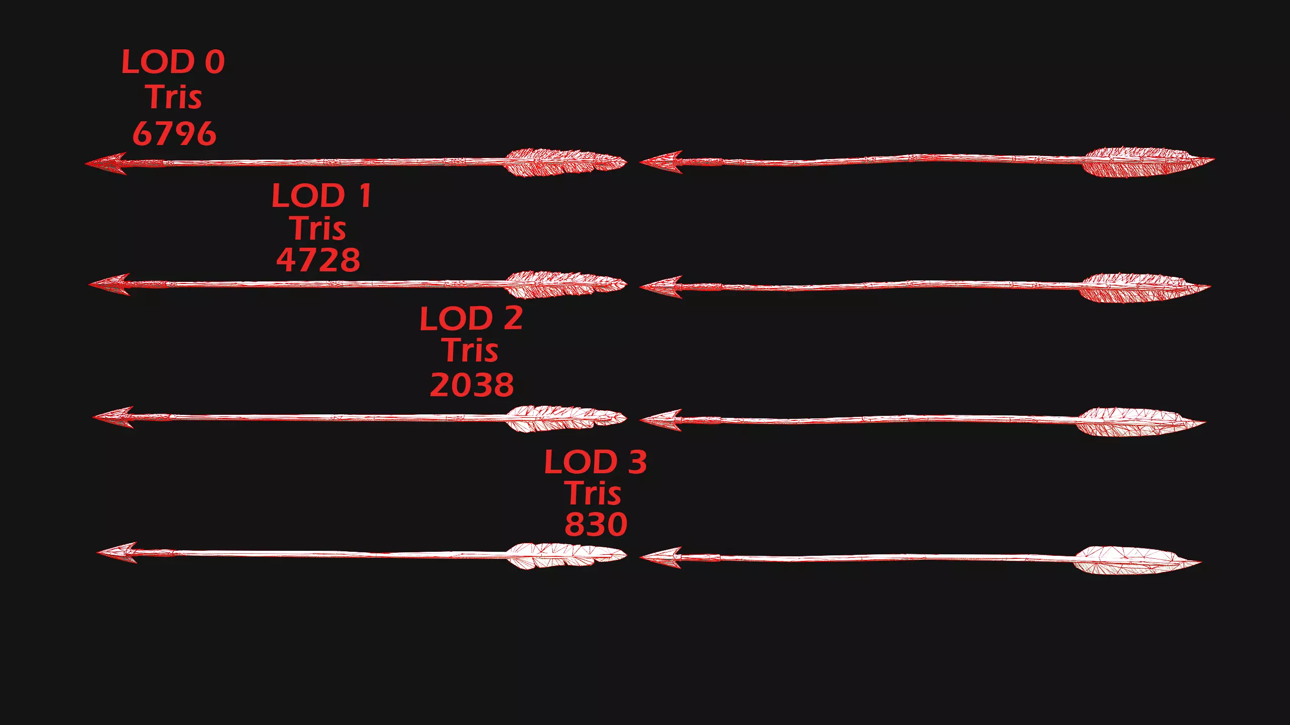 Medieval Wooden Bow Weapon Archer Low-poly 3D model_31