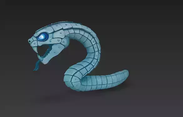 Mechanical Serpent Creature 3D Model 3D print model