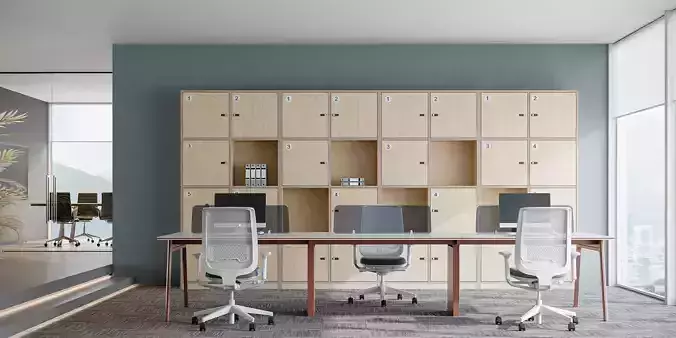 Modern Open Office with Shared Desk 721