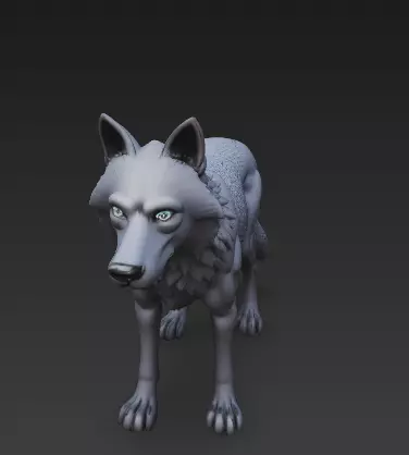 Stylized Wolf 3D Model - CGI - Print Ready Sculpture 3D print model_0