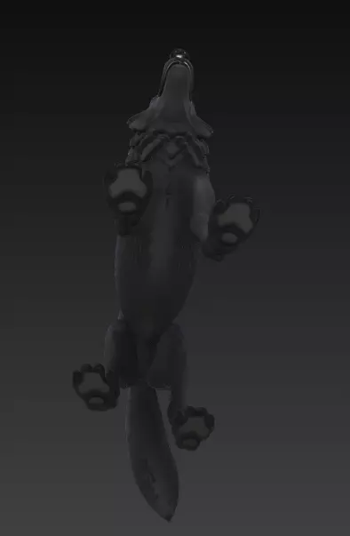 Stylized Wolf 3D Model - CGI - Print Ready Sculpture 3D print model_10