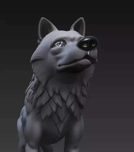 Stylized Wolf 3D Model - CGI - Print Ready Sculpture 3D print model_2