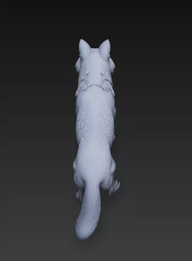 Stylized Wolf 3D Model - CGI - Print Ready Sculpture 3D print model_8