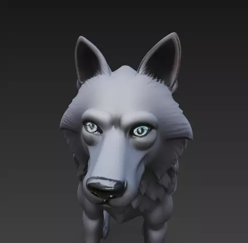 Stylized Wolf 3D Model - CGI - Print Ready Sculpture 3D print model_3
