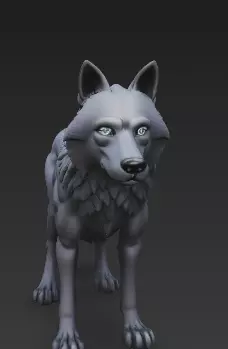 Stylized Wolf 3D Model - CGI - Print Ready Sculpture 3D print model_5