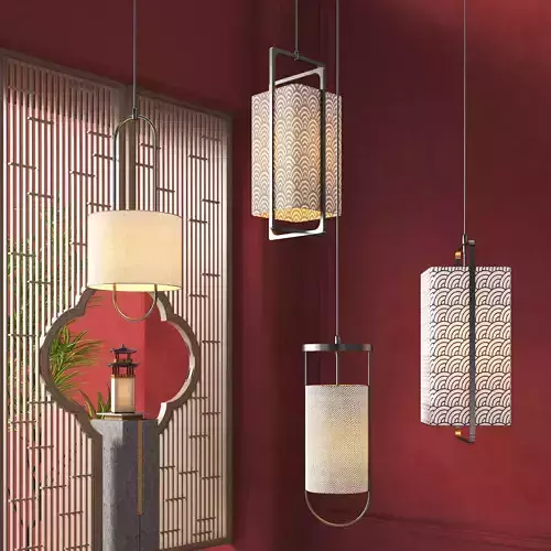 Oriental Fabric Pendant Lamps 704