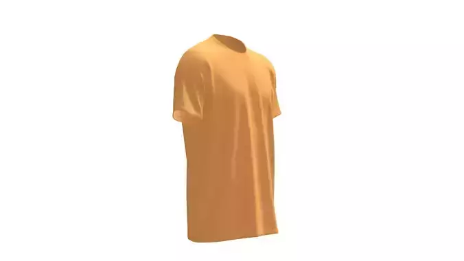 Yellow T-Shirt 3D Model with Realistic Texture and Folds