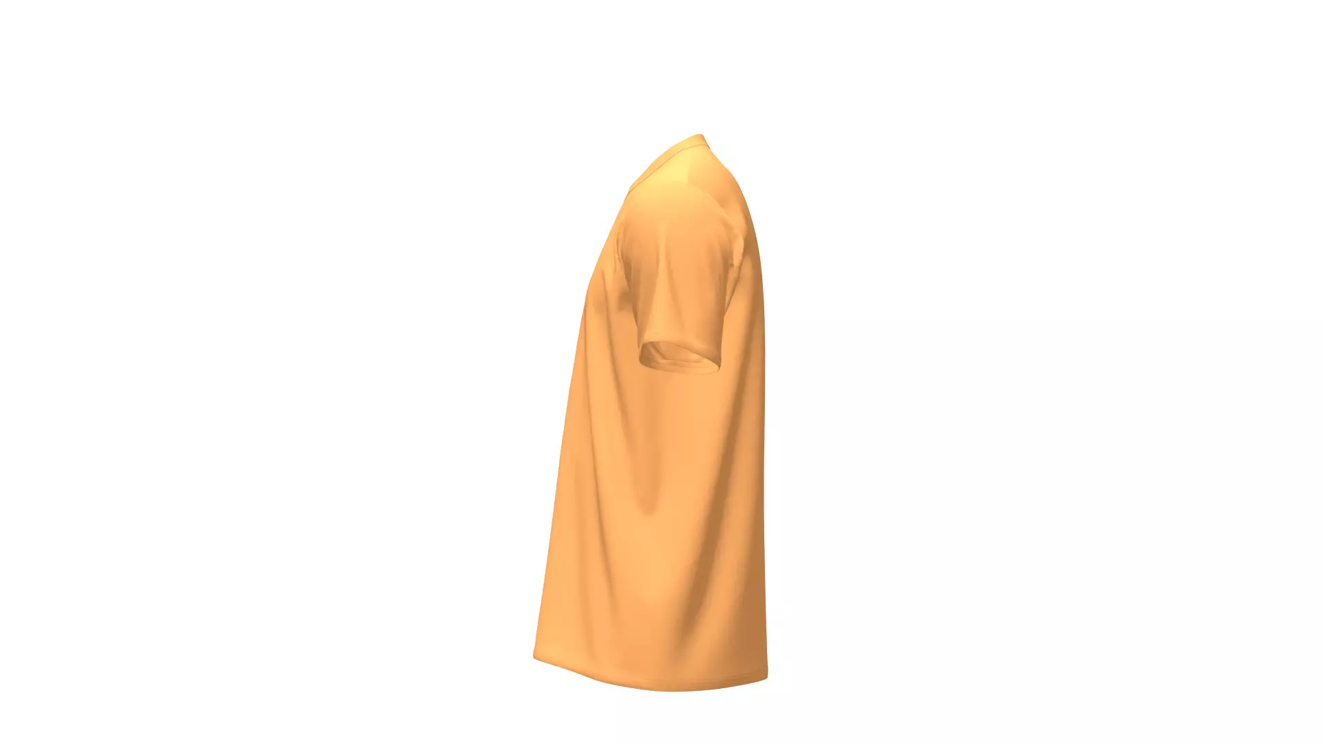 Yellow T-Shirt 3D Model with Realistic Texture and Folds Low-poly 3D model_2