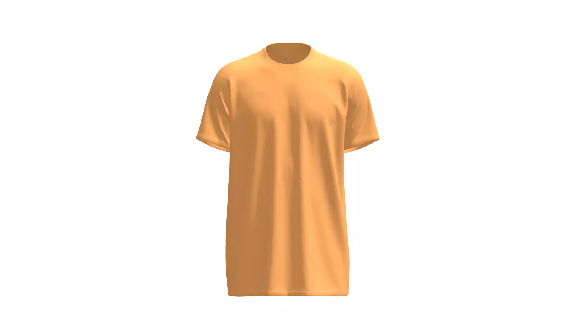 Yellow T-Shirt 3D Model with Realistic Texture and Folds Low-poly 3D model_1