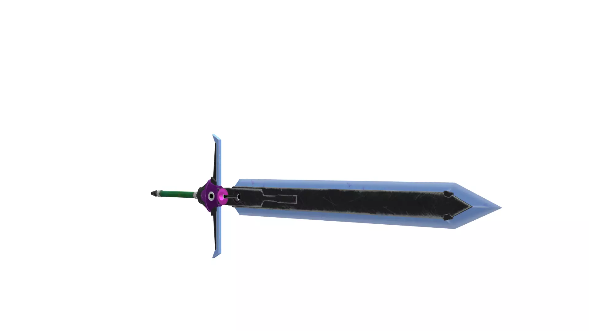 Anime Sword 3D Model with Detailed Blade and Hilt Low-poly 3D model_0