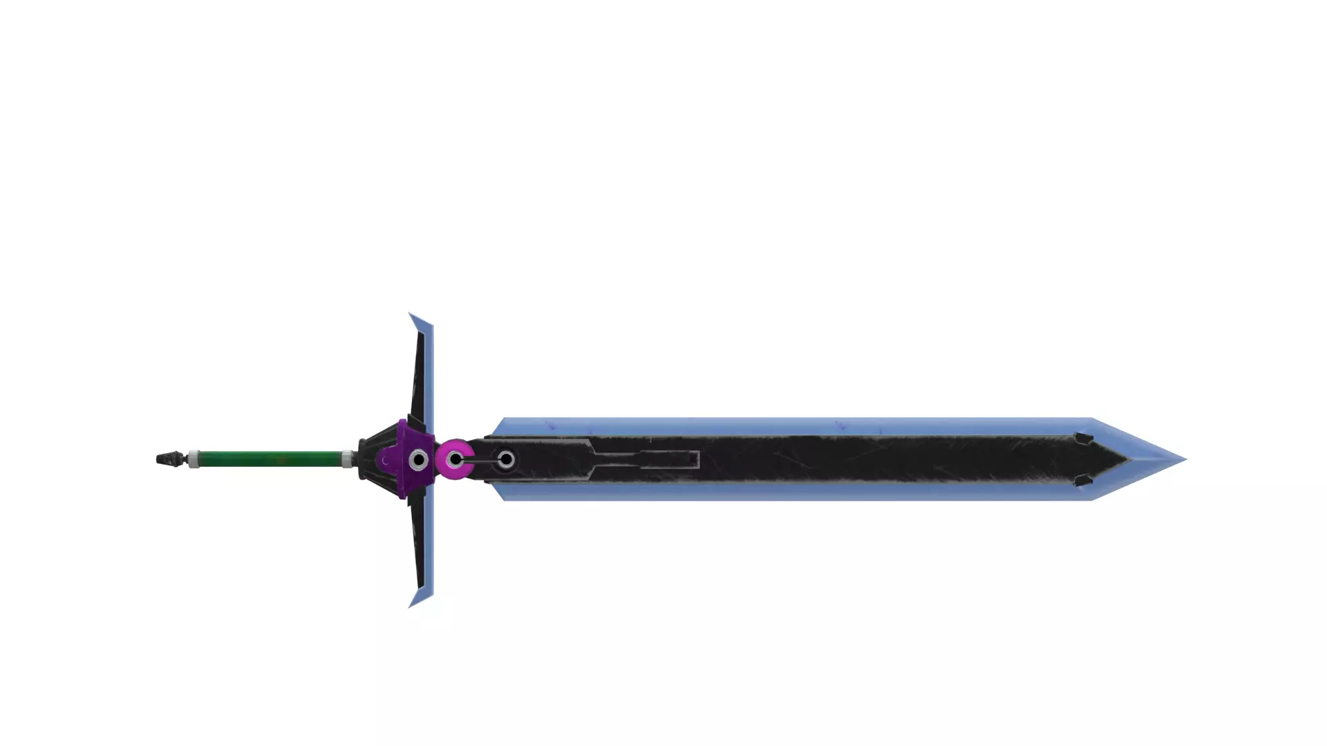 Anime Sword 3D Model with Detailed Blade and Hilt Low-poly 3D model_3