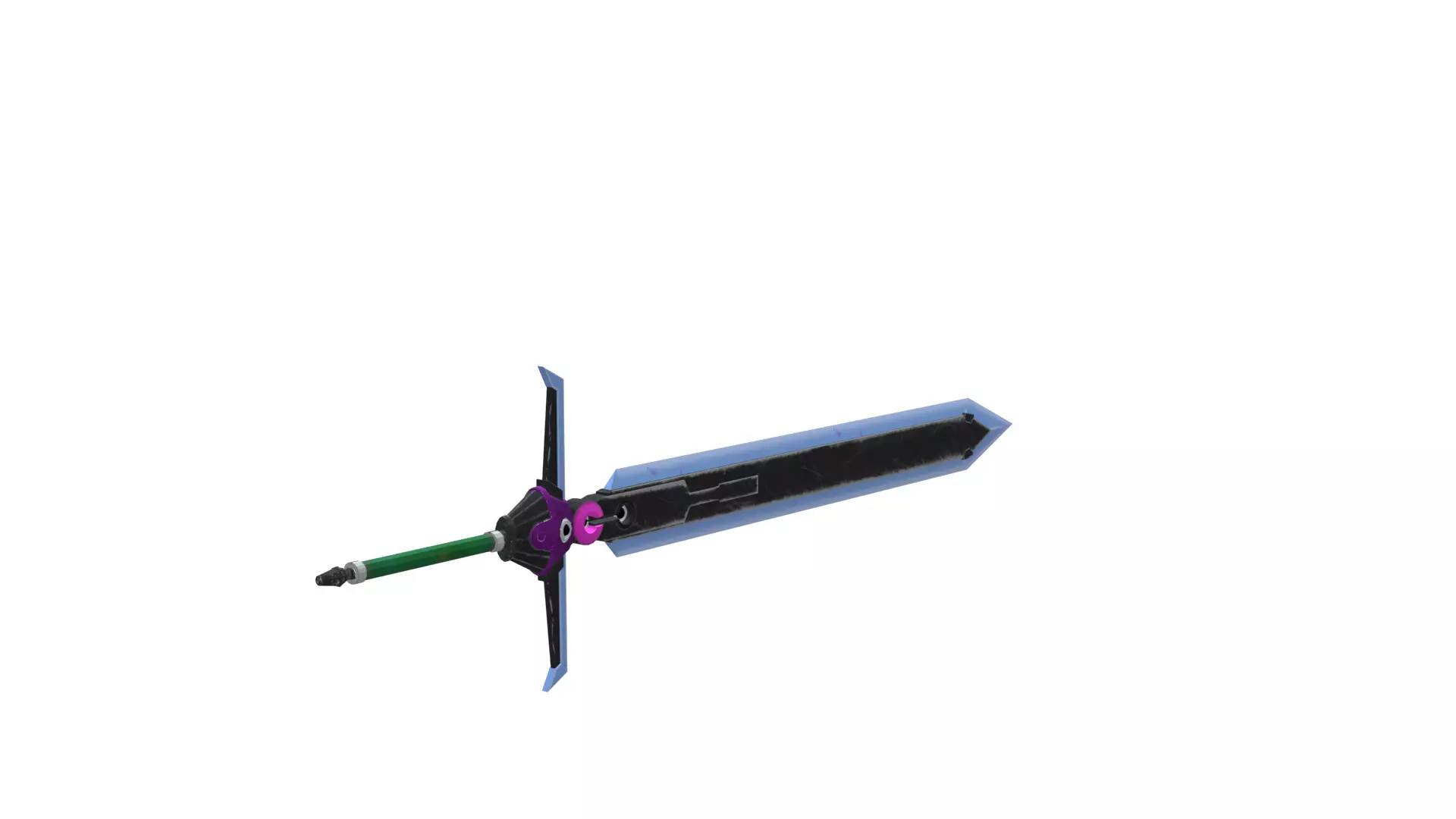 Anime Sword 3D Model with Detailed Blade and Hilt Low-poly 3D model_5
