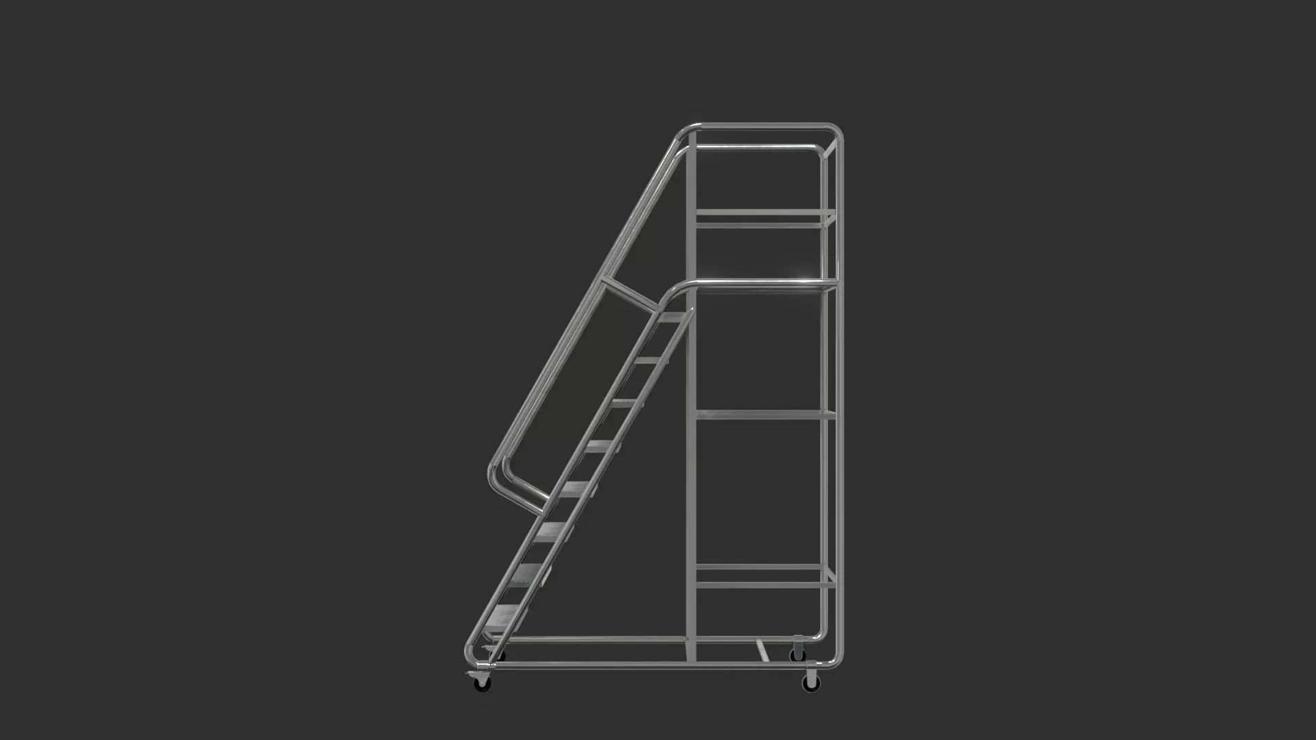 Realistic Ladder 3D Model with Detailed Rungs and Frame Low-poly 3D model_2