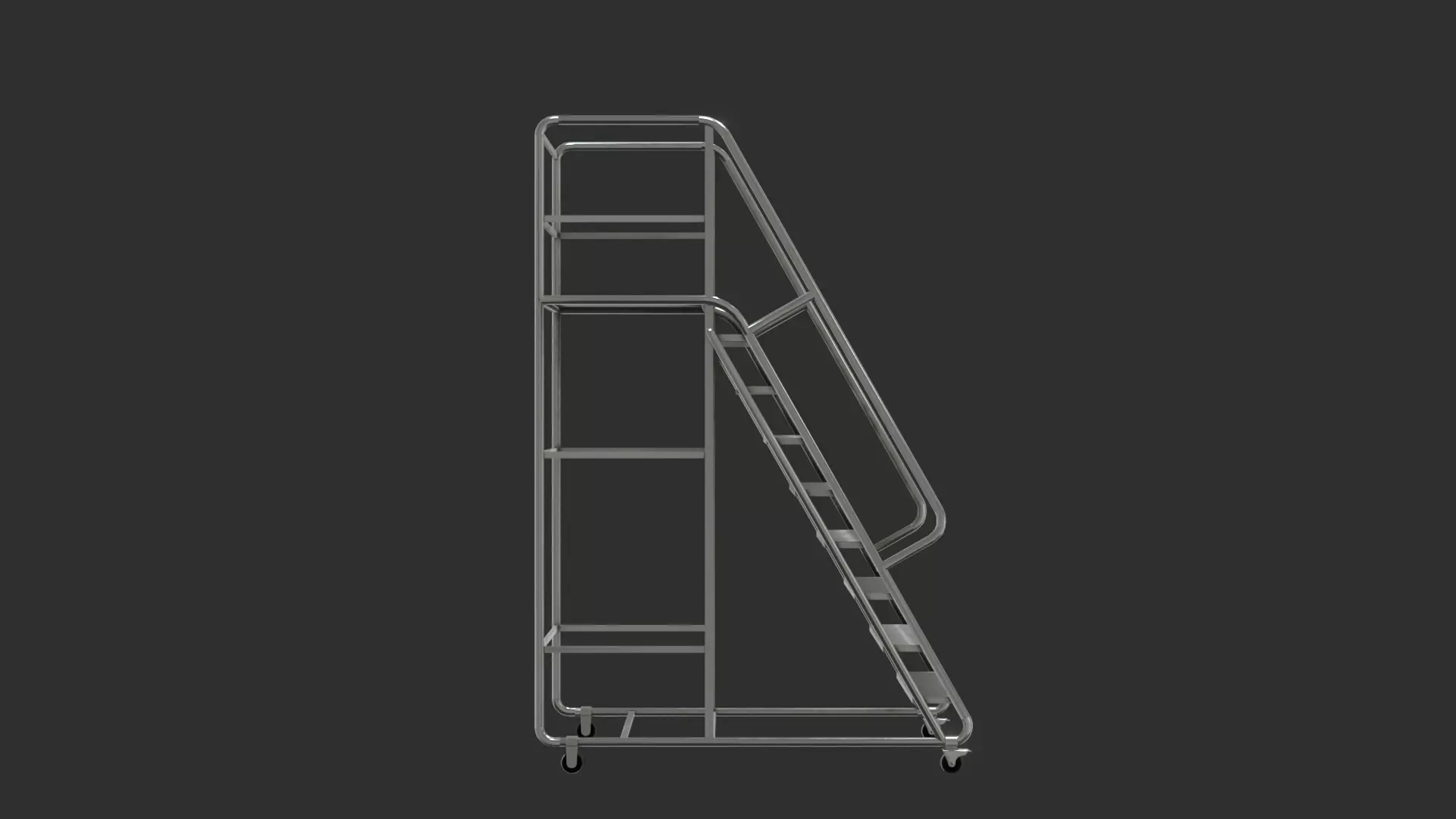 Realistic Ladder 3D Model with Detailed Rungs and Frame Low-poly 3D model_3