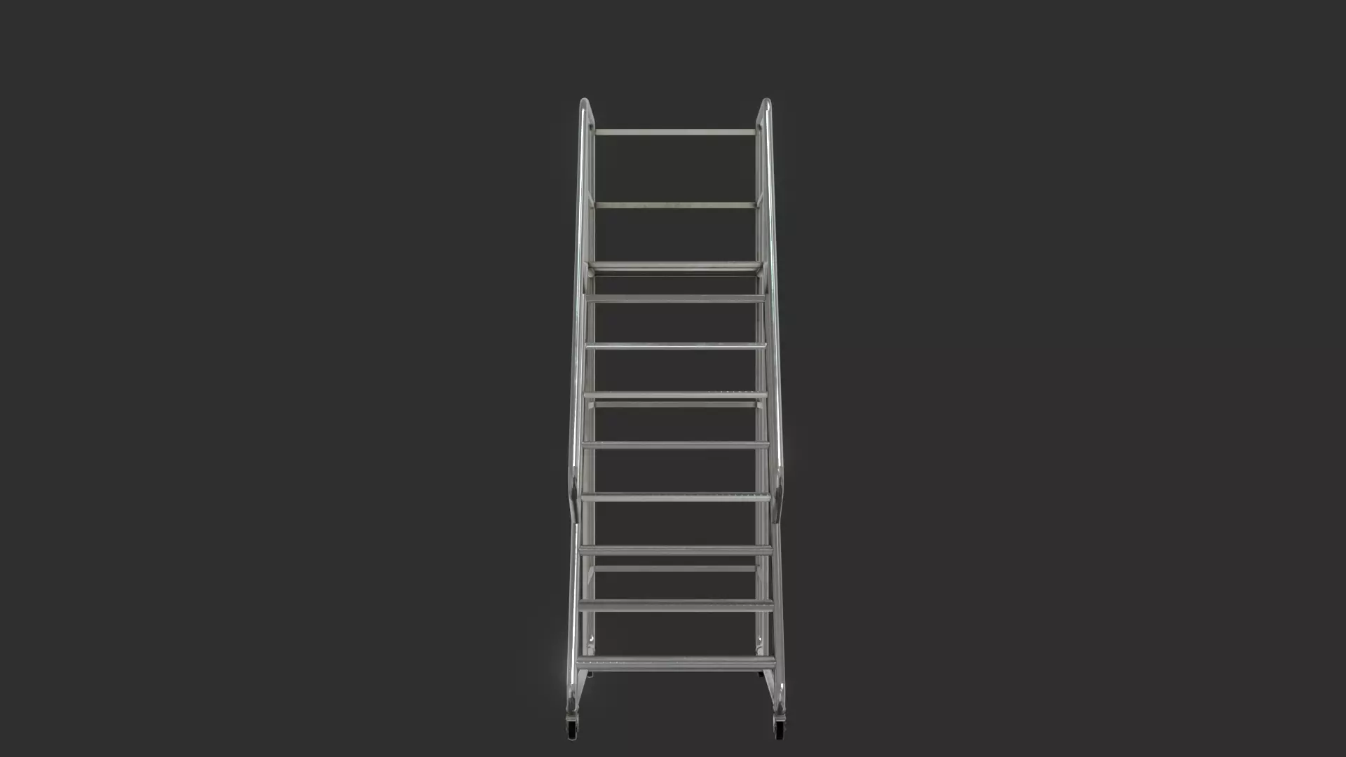 Realistic Ladder 3D Model with Detailed Rungs and Frame Low-poly 3D model_1