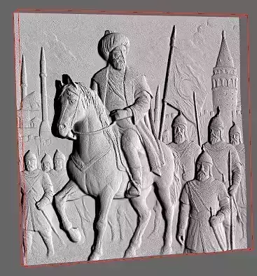 fatih sultan mehmet istanbul 3d relief