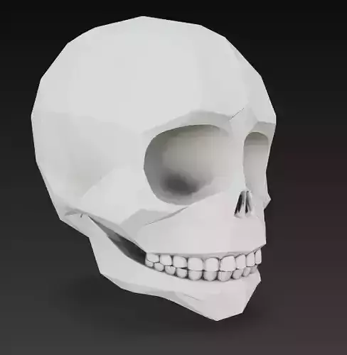 Stylized Geometric Skull 3D Model Fantasy Sculpture 3D print model