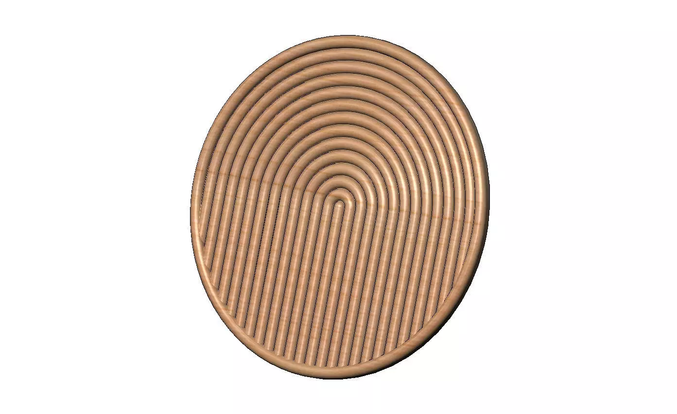 Round geometric Boho style ripple ceiling rosette and wall art 3D print model_0