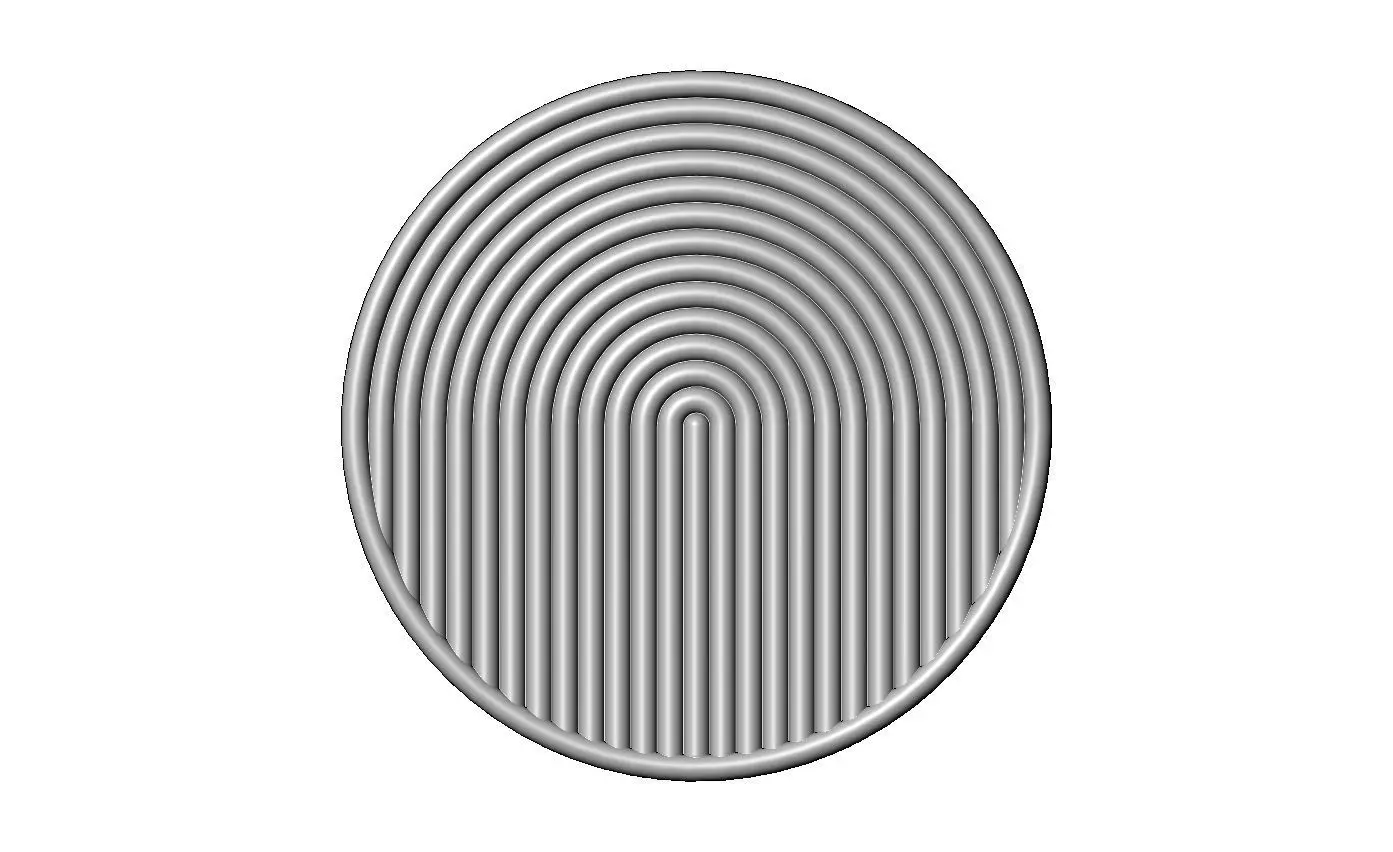 Round geometric Boho style ripple ceiling rosette and wall art 3D print model_8