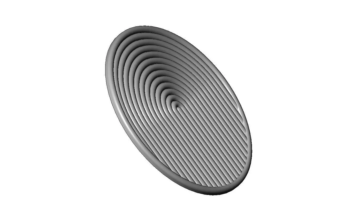 Round geometric Boho style ripple ceiling rosette and wall art 3D print model_9