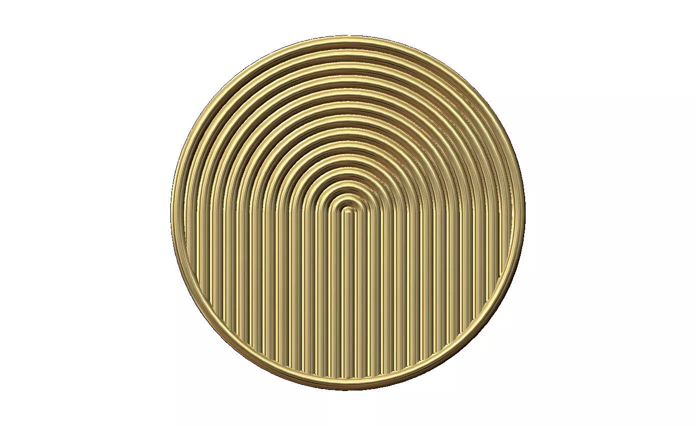 Round geometric Boho style ripple ceiling rosette and wall art 3D print model_10