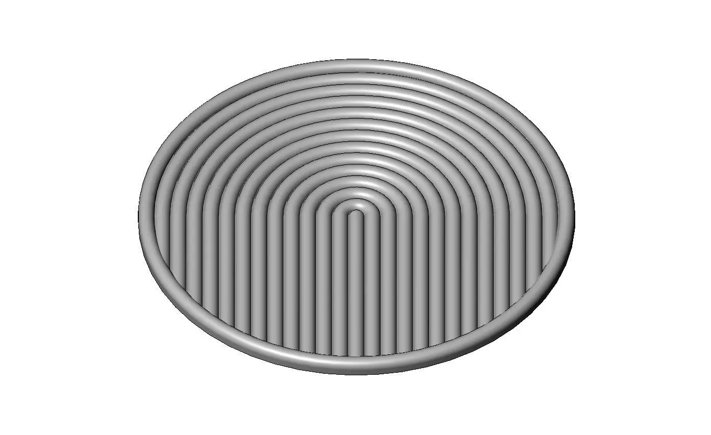 Round geometric Boho style ripple ceiling rosette and wall art 3D print model_3