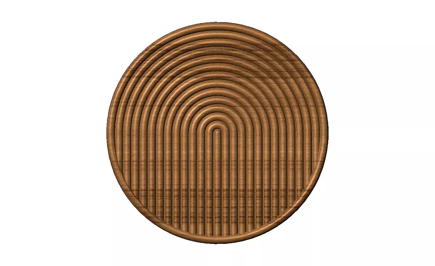 Round geometric Boho style ripple ceiling rosette and wall art 3D print model_1
