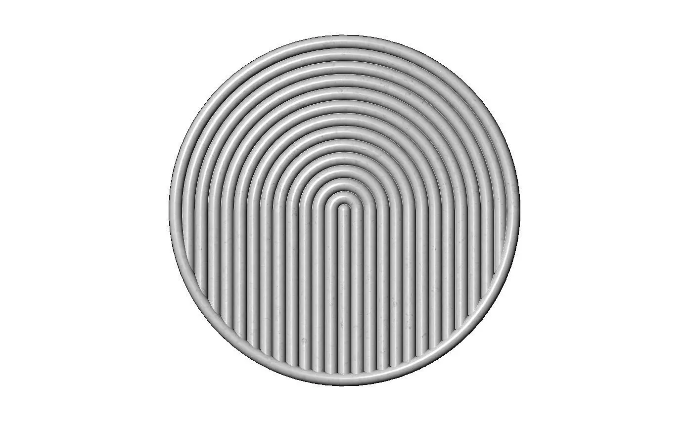 Round geometric Boho style ripple ceiling rosette and wall art 3D print model_2