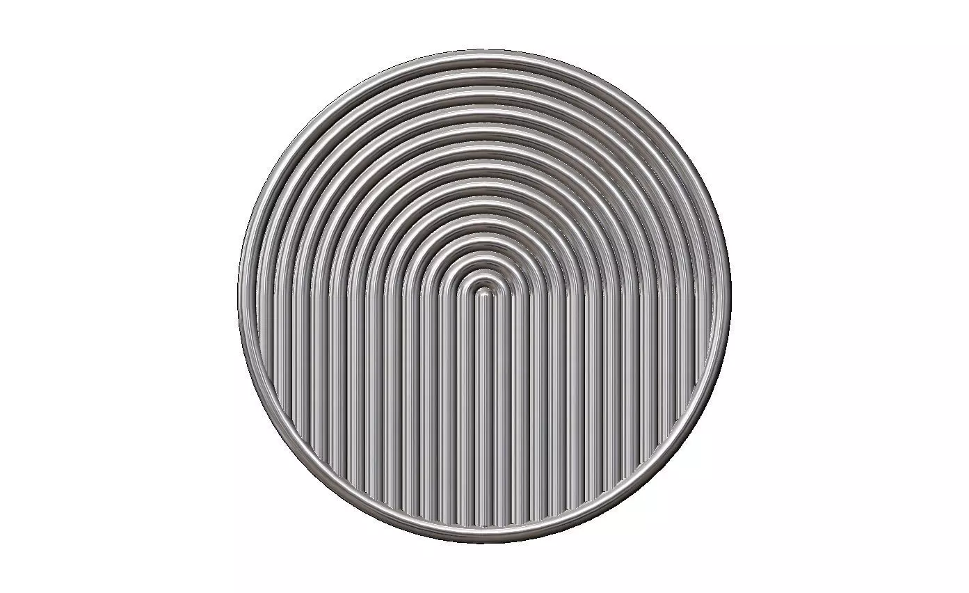 Round geometric Boho style ripple ceiling rosette and wall art 3D print model_11