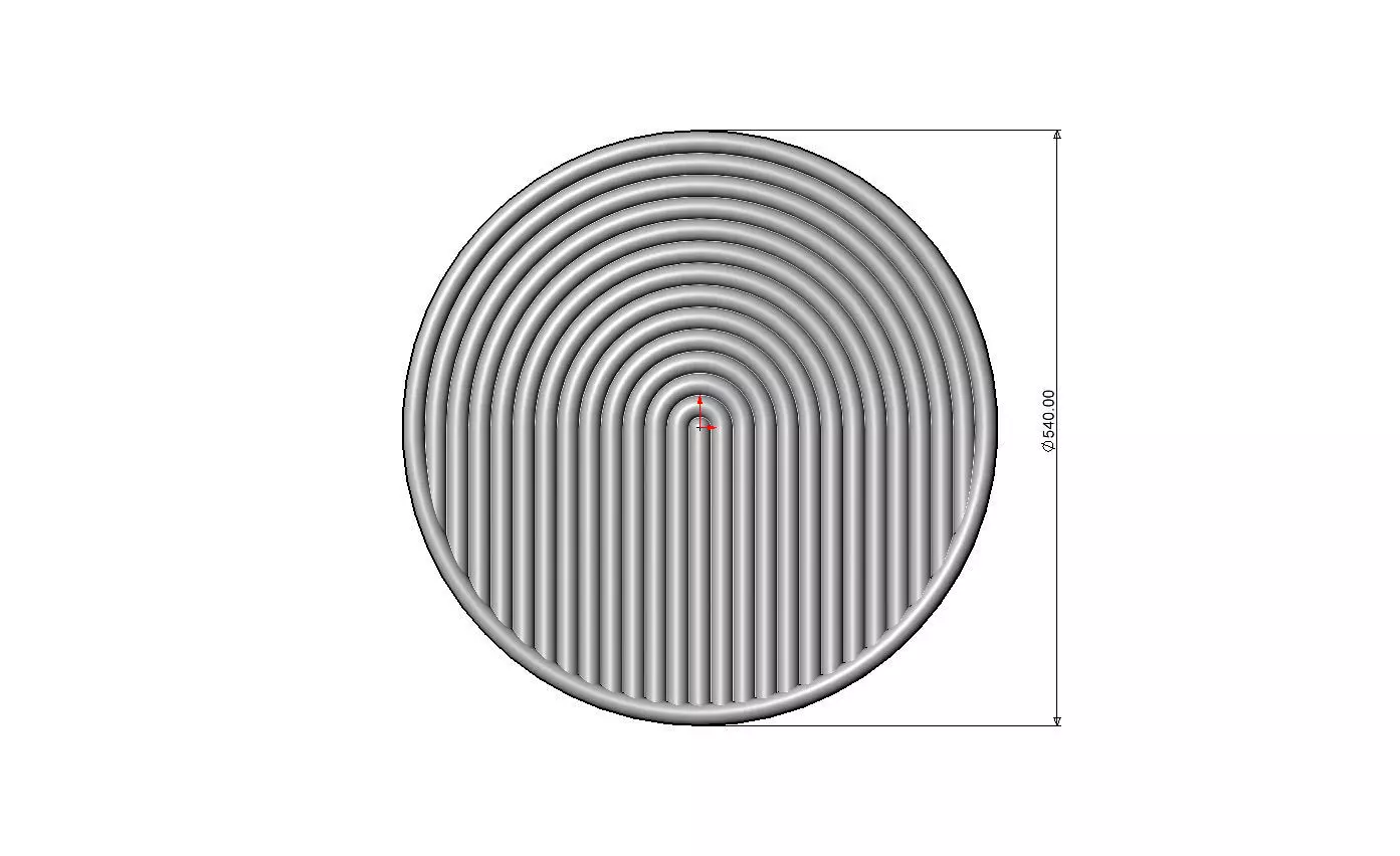 Round geometric Boho style ripple ceiling rosette and wall art 3D print model_6