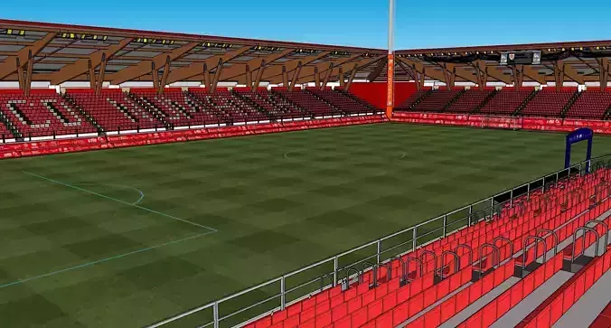 Estadio de Los Pajaritos NUMANCIA de SORIA en 3D