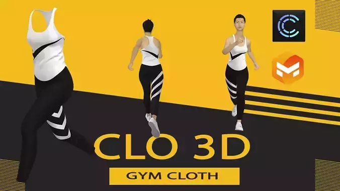 gym dress Marvelous Designer or Clo3D ZPRJ