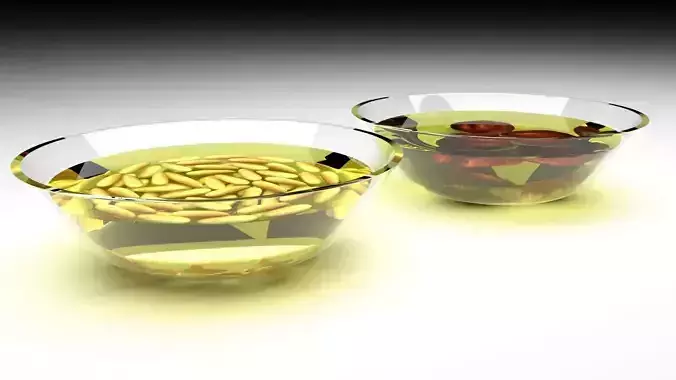 Bowl of Honeys Set With Nuts 3D model