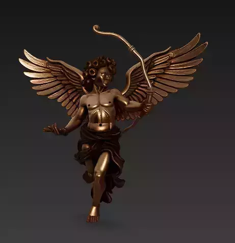 3D Angel Sculpture with Bow - High Detail Statue Model 3D print model