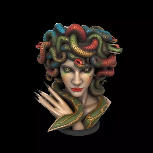 1978 Medusa Gorgon Head 3D Model troll DND STL 3D print model