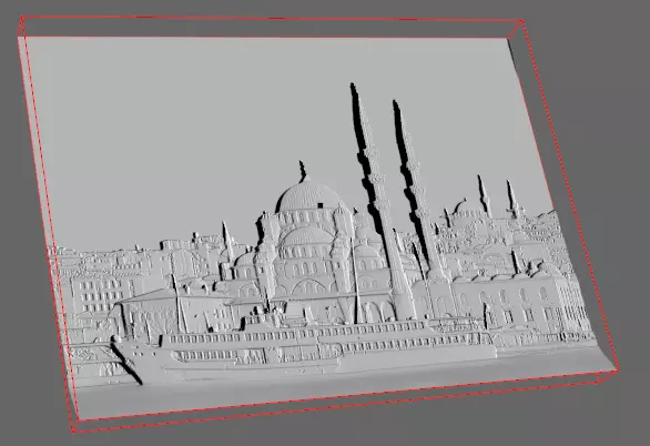 istanbul yenicami bosphorus 3d relief 3D print model_1