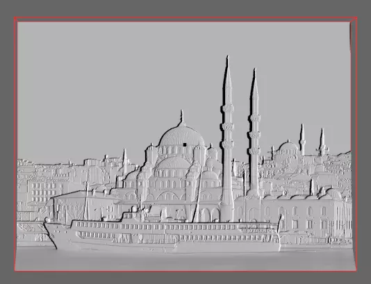 istanbul yenicami bosphorus 3d relief 3D print model_2