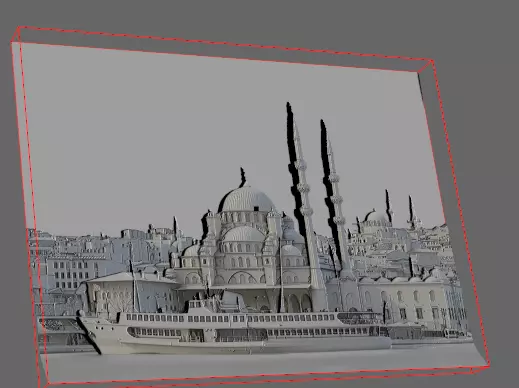 istanbul yenicami bosphorus 3d relief 3D print model_3