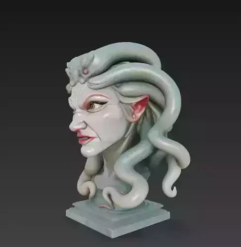 Medusa Bust Sculpture - Stylized 3D Print Model 3D print model