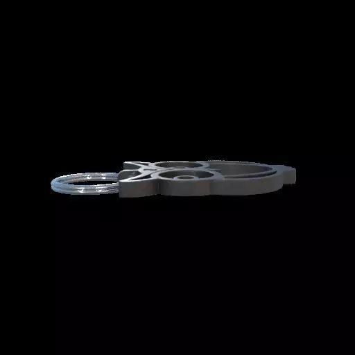 Minimalist Owl Keychain 3D print model_31
