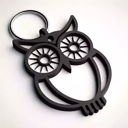 Minimalist Owl Keychain 3D print model