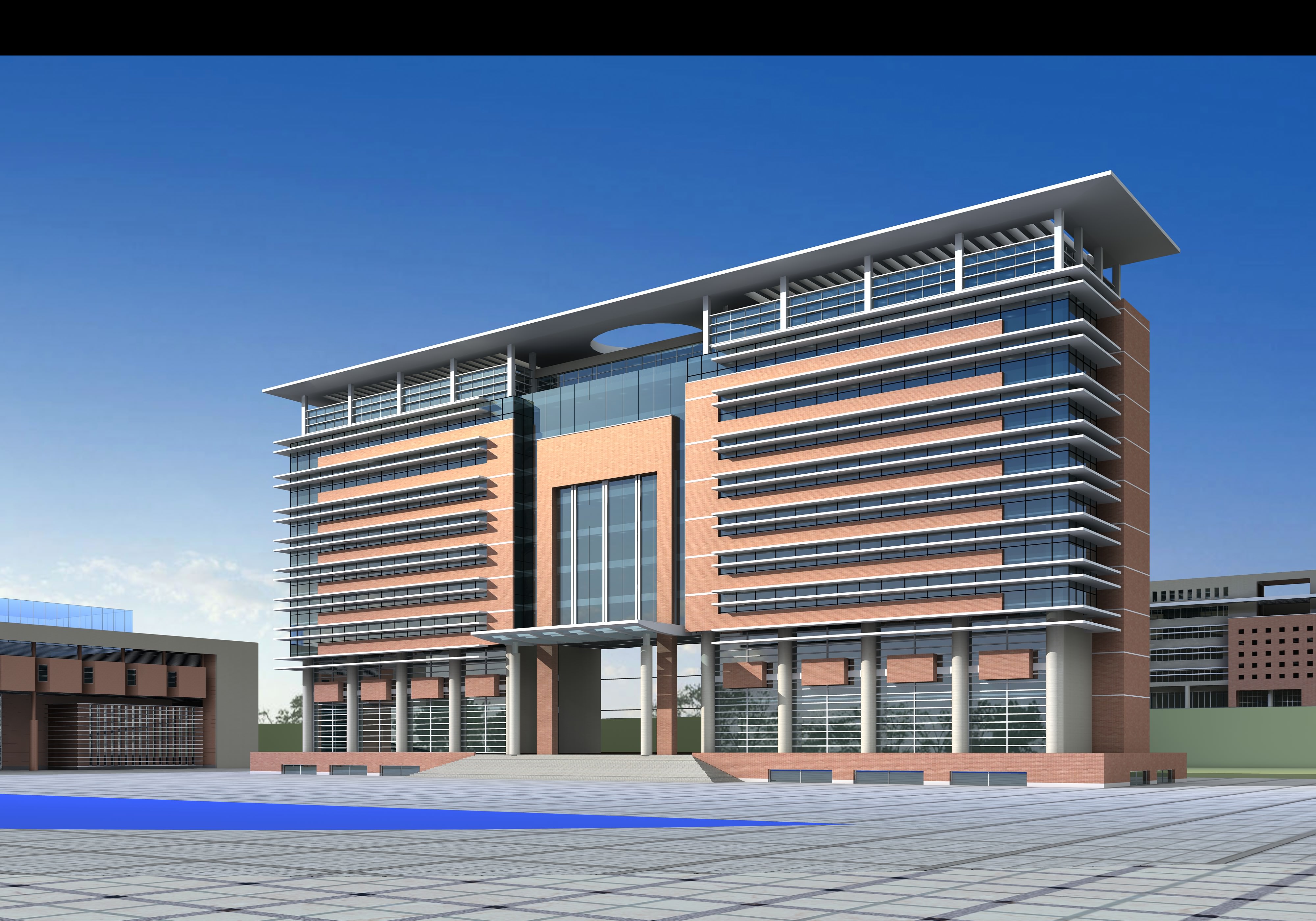Commercial Building for Offices and Banks 3D Model .max