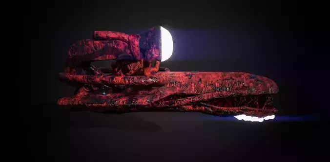 Bio Mechanical Alien Spaceship PBR 3D Model