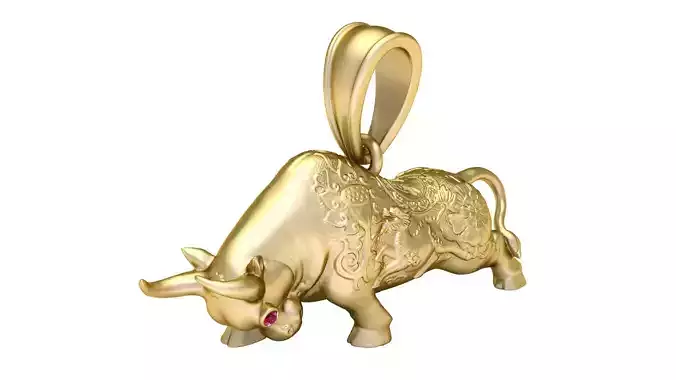 Bull Gold Pendent 3D print model