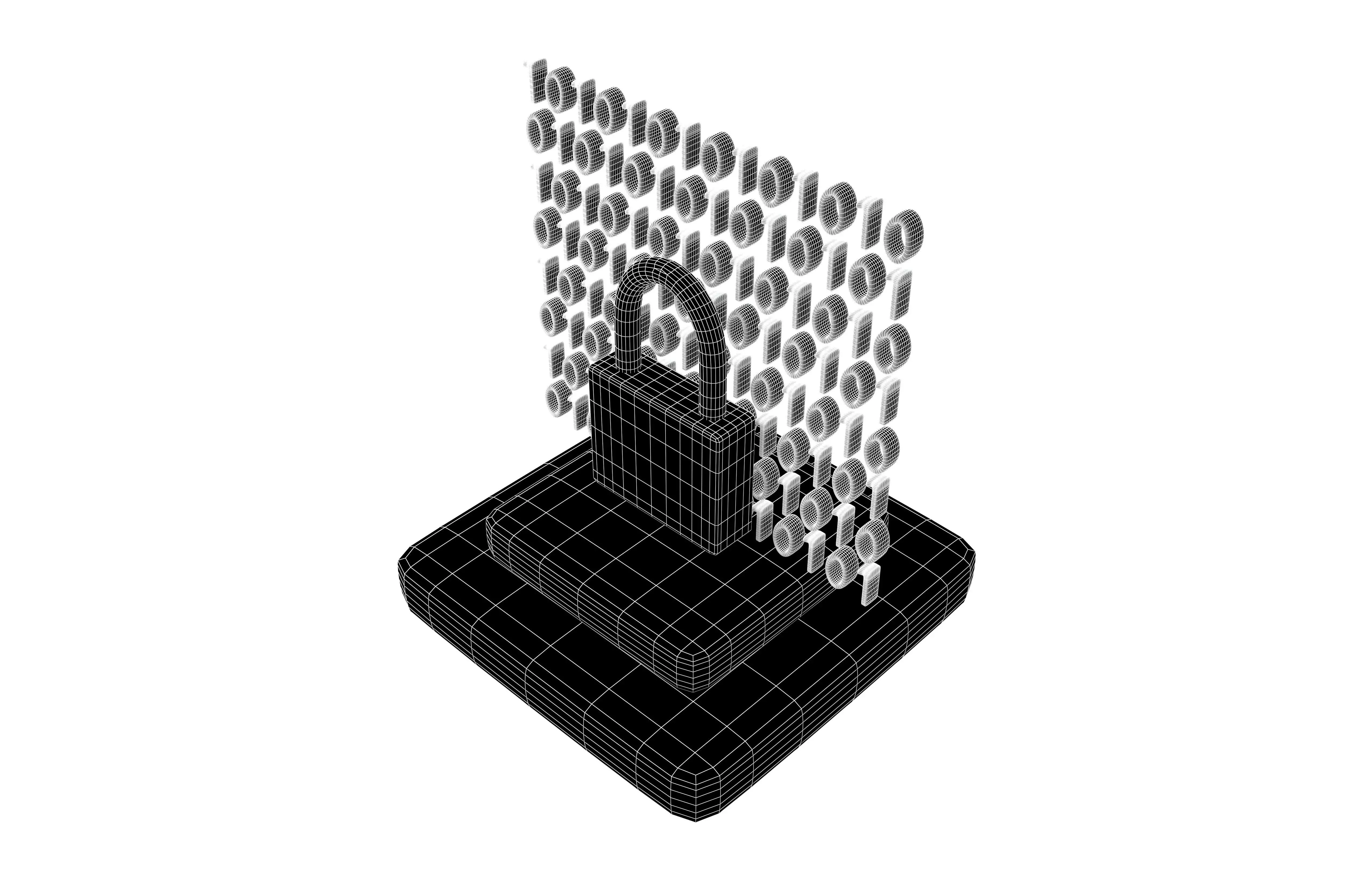 Cyber Security Icon v2 001 Low-poly 3D model_4