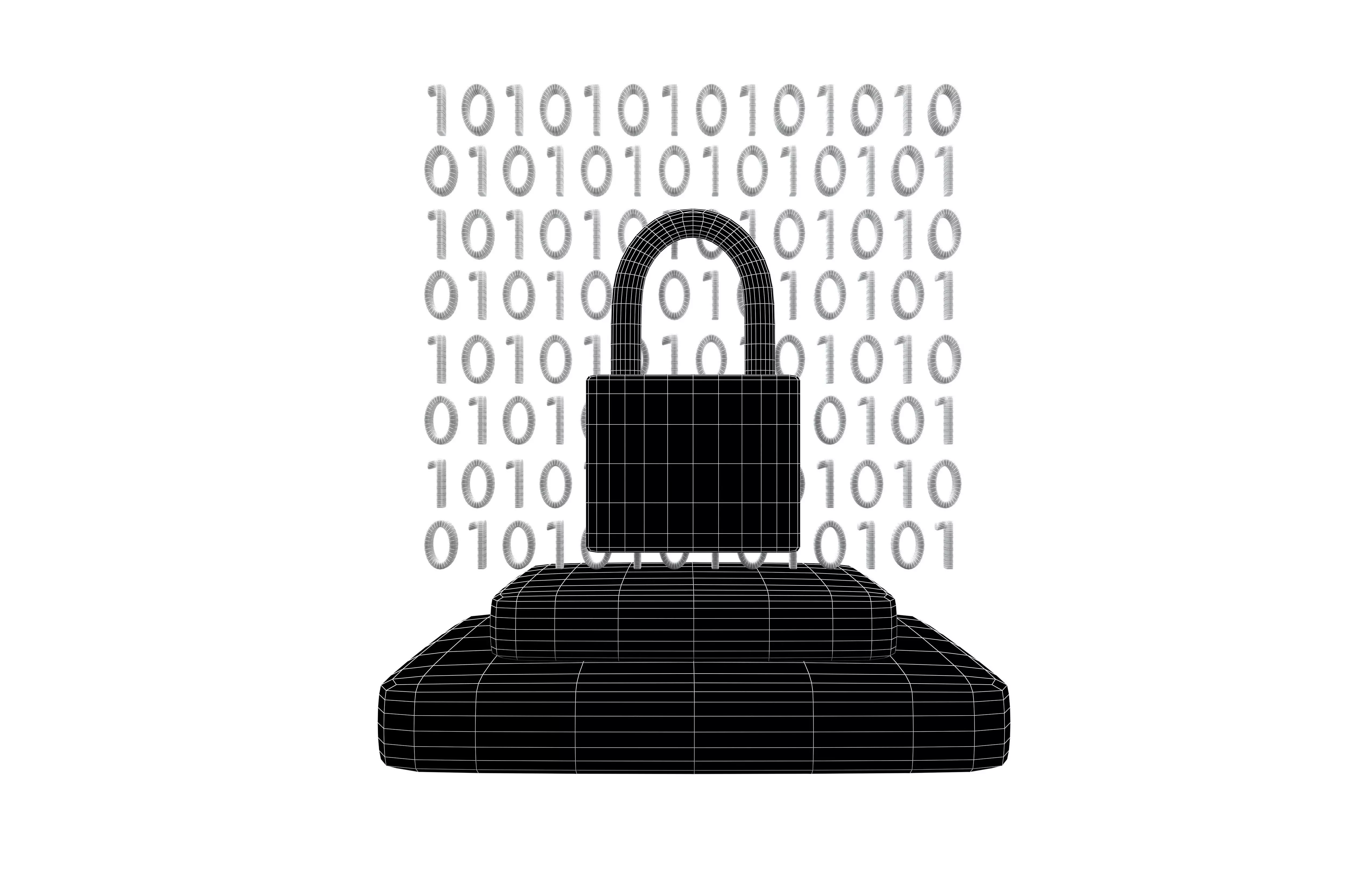 Cyber Security Icon v2 001 Low-poly 3D model_7